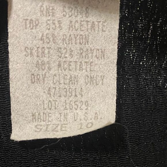 Vintage 90’s Black Embroidered Floral Padded Sleeved Casual Evening Maxi Dress - Picture 9 of 9